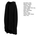 thumbnail image 7 of Grofry Women Cloak Thickened Loose Warm Windproof Lengthened Single Button Closure Sleeve Holes Hooded Ponchos Long Shawl, 7 of 7