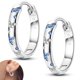 thumbnail image 1 of Diseño original 925 Sterling Silver Drop Hoop Aretes de mujer Cubo de circón Corazón pequeño en forma de U Feathe Pendientes de lujo para mujeres Regalos, 1 of 4