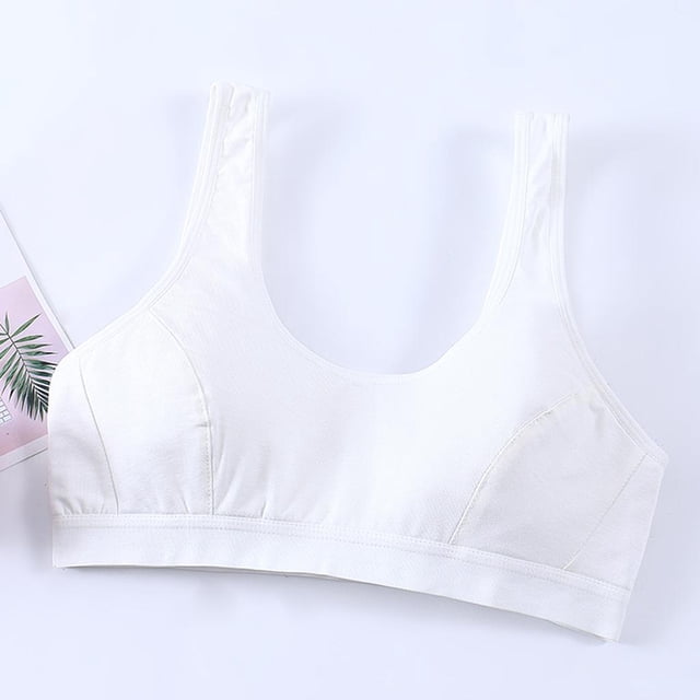 Prettyia Teen Chaleco de entrenamiento Top Ropa de dormir blanco Hugo Sujetador sin costuras para niñas adolescentes