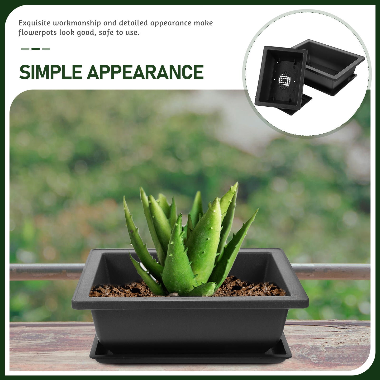Soimiss 8 Sets Succulent Plant Pot Plastic Drainage for Outdoor Gardening