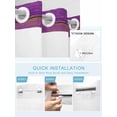 thumbnail image 5 of No Hook Cloth Fabric Shower Curtain with Snap in Liner, Purple Wood Grain Waterproof Shower Curtains Set with See Through Top Window, Farmhouse Plank Retro Country Bath Curtains Shower 60"x72", 5 of 6