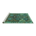 thumbnail image 2 of Ahgly Company Machine Washable Indoor Rectangle Persian Turquoise Blue Traditional Area Rugs, 7' x 9', 2 of 4
