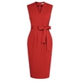 thumbnail image 1 of Vestido Grace Karin sin mangas con cuello en V, rojo, para mujer, 1 of 9