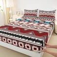thumbnail image 3 of Homewish Bohemian Aztec Twin Sheet Sets 3pcs for Female Men Adults,Abstract Geometric Twin Fitted Sheet Microfiber,Boho Hippie Breathable Flat Sheet,Microfiber Bedroom Decor, 3 of 7