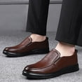 thumbnail image 2 of Quealent Adult Men Shoes Casual Mens Shoes Leather Fashion Men'S Breathable Comfortable Business Slip On Work Mens Slip On Casual Shoes Leather Brown 10.5, 2 of 5