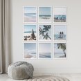 thumbnail image 3 of PixonSign Framed Canvas Print Wall Art Set - Beach Ocean Wave Seaside Posters - Set of 9 Travel Coastal Photography Modern Art Minimal Boho Wall Décor for Living Room, Bedroom - 11"x14" White, 3 of 5