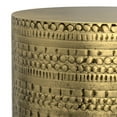 thumbnail image 3 of Johnsen 15 inch Wide Tribal Pattern Metal Accent Table in Antique Gold Iron, Assembled, 3 of 9