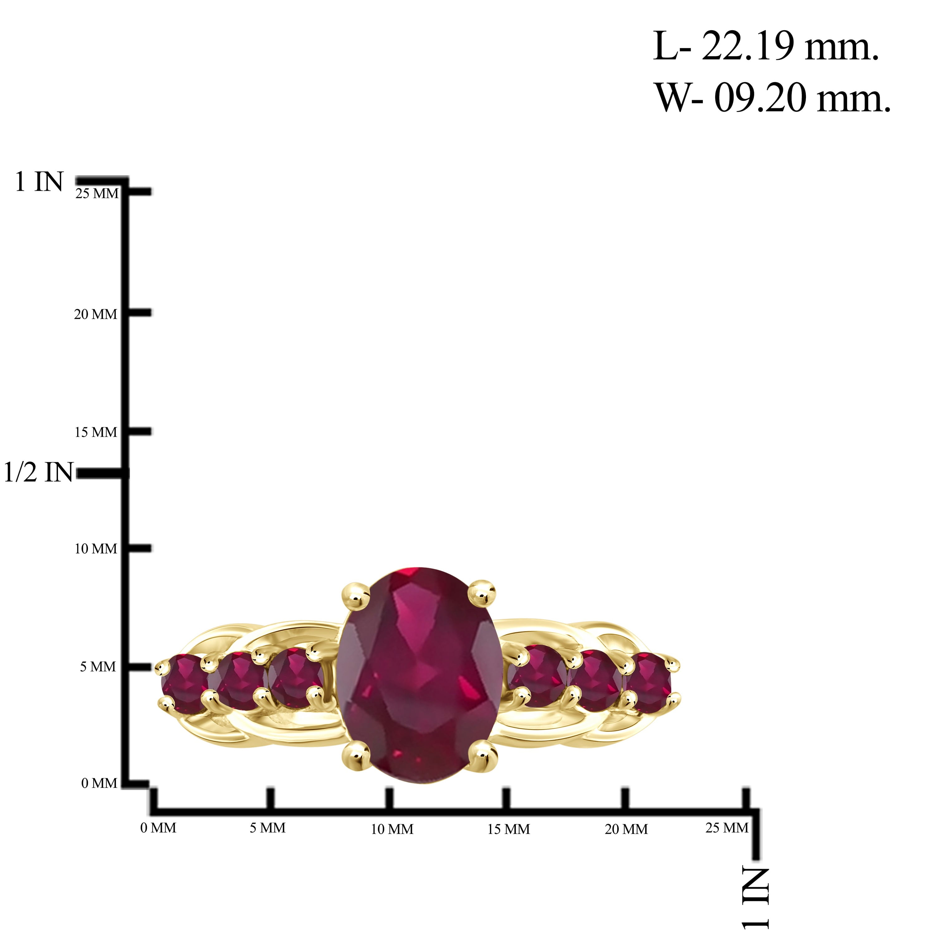 JewelersClub Ruby Ring Birthstone Jewelry – 3.00 Carat Ruby 14K Gold Plated Silver Ring Jewelry – Gemstone Rings with Hypoallergenic 14K Gold Plated Silver Band