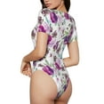 thumbnail image 3 of Naloa Rose Flowers Women's Short-Sleeved Onesie, One-Piece Swimsuit for Parties, dates, clubs - XX-Large, 3 of 9