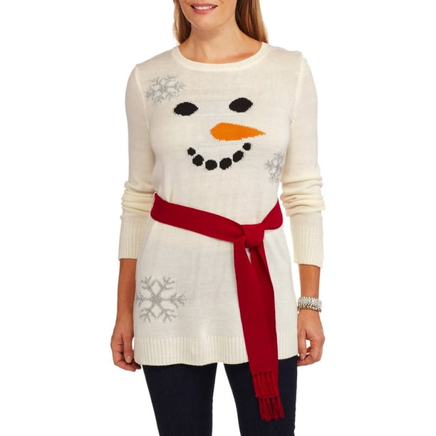 Holiday Time Women's Ugly Christmas Tunic Sweater, Online Exclusive
