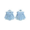 thumbnail image 2 of BemeyourBBs Newborn Baby Girl Romper Dress Floral Embroidery Lace Tulle Tutu Dress Long Sleeve Fairy Girls Birthday Princess Dresses Headband Infant Spring Summer Fall Clothes Photography Outfits, 2 of 9