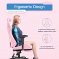 thumbnail image 6 of Gaming Chair Ergonomic Computer Chair with Footrest, Massage Lumbar Support, High Back PU Leather Adjustable Swivel Reclining Chair for Adults(Pink), 6 of 8