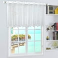 thumbnail image 3 of 45x150cm Short Sheer Curtain for Rod, Polyester Grid/Raindrop Pattern, Lightweight Window Valance (85-95g), Transparent Decorative Drapes, Hot Silver Finish - 1 Panel Included, 3 of 6