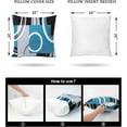 thumbnail image 4 of Throw Pillow Covers Set of 4 Decor Decorative Throw Pillow Cover Abstract Modern Geometric Teal Square Cushion Cases for Sofa Bed Couch, Black and Blue, 20 inches x20 inches, 4 of 6