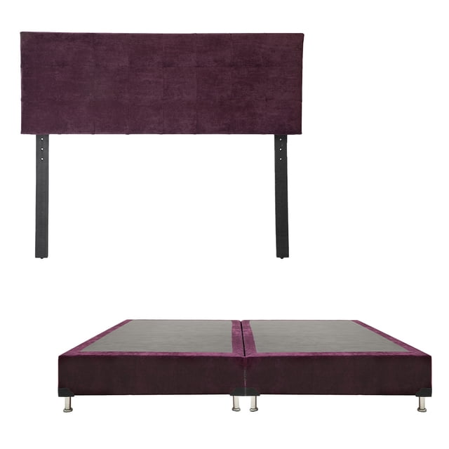 Box Base Cama King Size + Cabecera Catania Morado