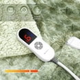 thumbnail image 3 of MARNUR Heated Blanket Electric Throw 50" x 60", Heating Blanket with Soft Faux Fur & Shu Velvet, Large LED Display, 6 Heating Levels, 4 Hours Timer, Tie-Dye Green, 3 of 9