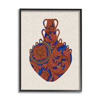 Stupell Industries Regal Blue Red Patterned Urn Modern Pottery Paintings Black Framed Art Print Wall Art, 11x14, by Daphne Polselli