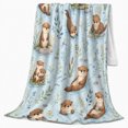 thumbnail image 2 of Whimsical Otter Illustration, Cozy Friendship Quote Scene, Warm Flannel Blanket for Living Room and Reading Nook, Art Lovers Friendship Gift, Artistic Home Decor, 2 of 9