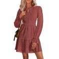 thumbnail image 1 of Minivestido PRETTYGARDEN 2025, manga larga, cuello en V, para mujer, 1 of 9