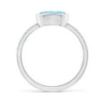 thumbnail image 2 of ANGARA Natural Bezel-Set Oval 1 ct Aquamarine and Diamond Ring in 14K White Gold for Women (Size-8x6mm) | March Birthstone, Birthday, Anniversary, Jewelry Gift for Women | Natural Aquamarine Ring, 2 of 10