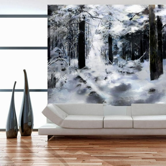 Tiptophomedecor Landscape Wallpaper Wall Mural - Winter Forest
