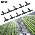 thumbnail image 1 of 50pcs Practical Drip Sprinkler Irrigation Barbed Tee Connector for 4/7mm Hose, 1 of 10
