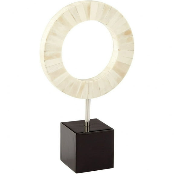 Cyan Design Small Olympian Sculpture Olympian 16" Tall Stainless Steel, Bone And Wood