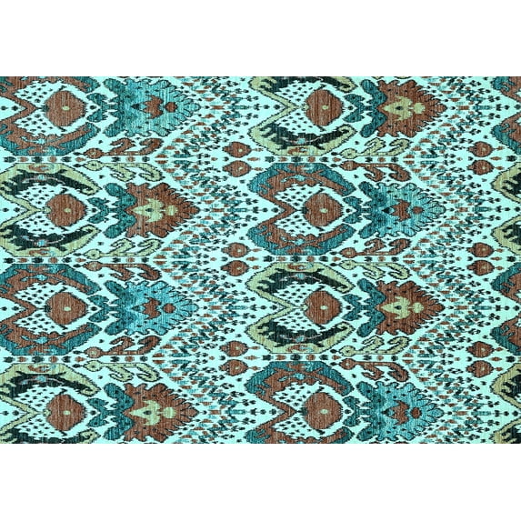 Ahgly Company Indoor Rectangle Abstract Light Blue Modern Area Rugs, 2' x 4'