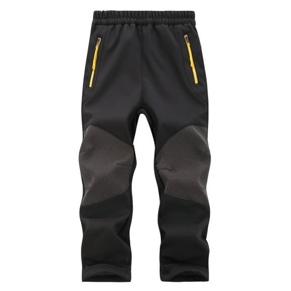 ATOGUTA Pants Boys Size 5T-15 Waterproof Lightweight Pants Elastic Waist Outdoors Trousers for Boys Girls Black