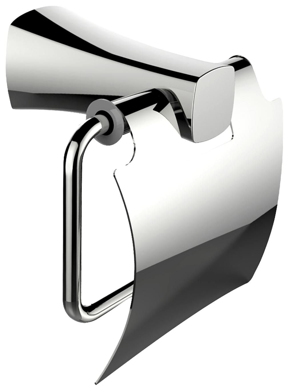 American Imaginations 5,67 pouces. Porte-rouleau de papier toilette rectangulaire en acier inoxydable W de couleur chromée AI-34598