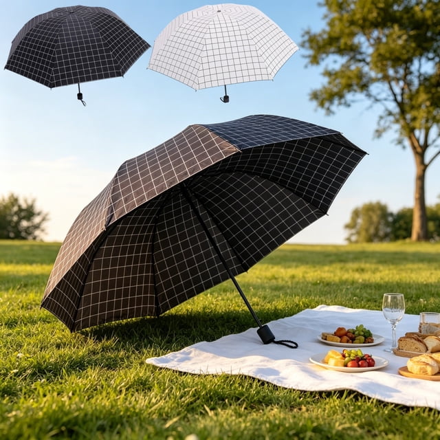 TTJ Umbrellas Compact Umbrella Folding UVs Protection Umbrella Waterproof Sun and Rain Umbrella Lightweight Windproof Compact Parasol for Travel Commute Outdoor Use