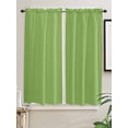 thumbnail image 2 of Fruit Green Bedroom Curtains 63 Inches length, Farmhouse Solid Green Color Modern Art Window Treatment Curtain Drapes, Rod Pocket Curtain Panels for Living Room Kitchen, 42"x63", 2 Panels, 2 of 7