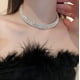 thumbnail image 1 of Gargantilla Collares Gargantilla de diamantes de plata Pulsera Pendientes de cristal Conjunto de collar para mujer Conjunto de joyería de boda de fiesta de diamantes de imitación sexy, 1 of 5