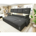 thumbnail image 3 of Roomy Homy Sleeper Sofa, 110″ Oversize Pull Out Bed with 2 Storage Chaise for Living Room, Grey Boucle, 3 of 6