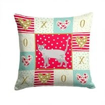 Ojos Azules Cat Love Fabric Decorative Pillow Red
