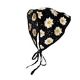 thumbnail image 2 of Helii Crochet Triangle Head Scarf for Women – Handmade Knitted Boho Bandana Hair Wrap, Floral Embroidery Hollow Out Hair Scarf, Adjustable Tie Back Kerchief Black,One Size, 2 of 7