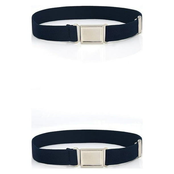 Qarigey Cinturones Hebilla magnética Accesorios de ropa Correas de cintura multicolor con tejido fino para niños Niñas azul marino azul marino 2Conjunto