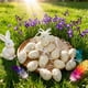 thumbnail image 4 of Decoración de huevo de Pascua con colgante festivo de 1,57 pulgadas, huevo realista con patrones moteados, 4 of 6