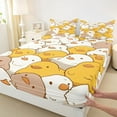 thumbnail image 3 of jejeloiu Kawaii Duck Queen Sheet Sets,Puppy Yellow Duck Flat Sheet,Cartoon Animal Queen Fitted Sheet For Girls Kids,Luxury Bedroom Decor,4pcs, 3 of 7