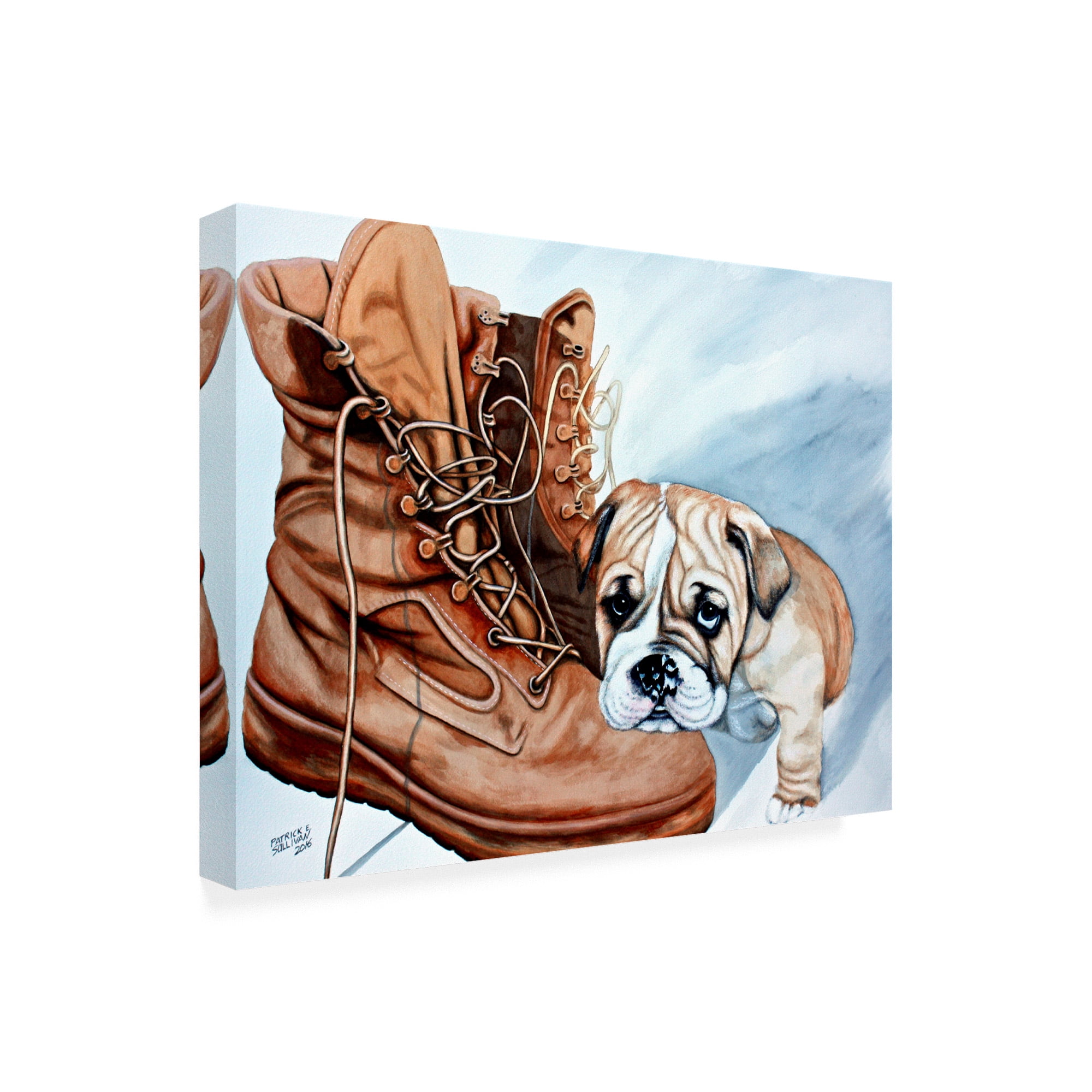 Trademark Fine Art 'Boots Bulldog' Canvas Art by Patrick Sullivan