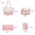 thumbnail image 4 of Conjunto de bolsos YTL de piel sintética a la moda para mujer, rosa y beige, 4 of 6