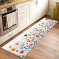 thumbnail image 2 of Hallway Runner Rug 2'x6', Spring Floral Long Non-slip Runner Rugs, Watercolor Elegant Summer Botanical Washable Outdoor Indoor Throw Floor Carpet Mat for Living Room/Bedroom/Kitchen/Office/Laundry, 2 of 9
