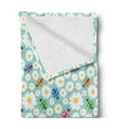 thumbnail image 2 of Ladybugs Soft Flannel Fleece Throw Blanket, Colorful Daisies Ladybirds Image Luck Charm Discover Your True Self Concept, Cozy Plush for Indoor and Outdoor Use, 70" x 90", Multicolor, by Ambesonne, 2 of 5