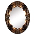 thumbnail image 2 of Designart "Fractal Tide in Gold and Black V" Geometric Round Wall Mirror - Modern Oval Printed Decorative Oversized Mirror - Multiple Color Options, 2 of 4