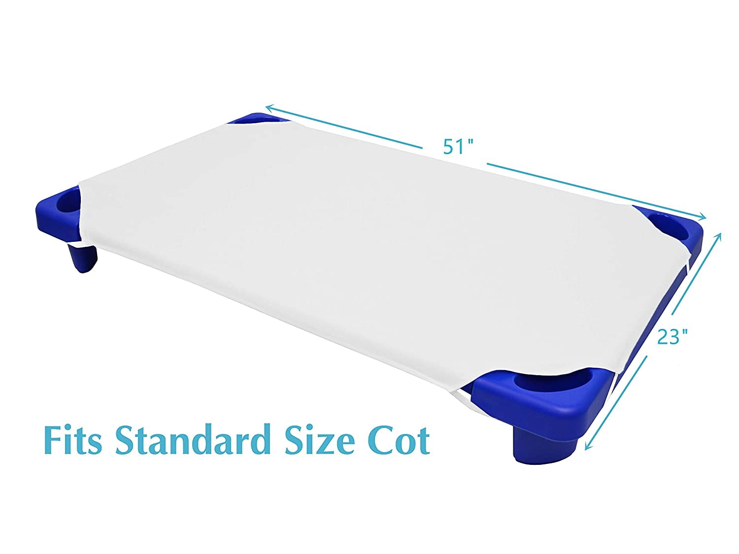American Baby Company 100% Natural Cotton Percale Cot Sheet for Daycare Standard Size 23" x 51" - Soft & Breathable Cot Sheet for Daycare and Preschool, White
