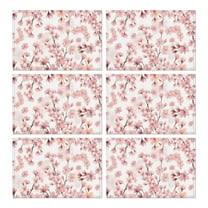 Pioneer Flower Floral Print Pattern Summer Placemats Table Placemats Set Of 6-Linen Kitchen Washable Placemats Table Mats 12x18 Inch Non-Slip Heat Resistant