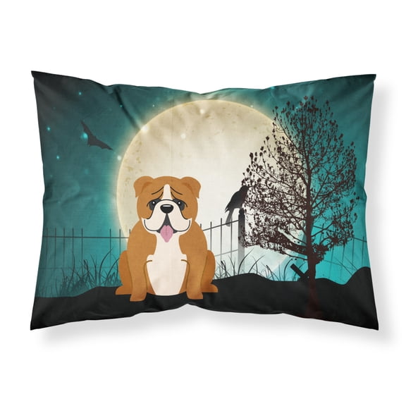 Halloween Scary  English Bulldog Red White Fabric Standard Pillowcase