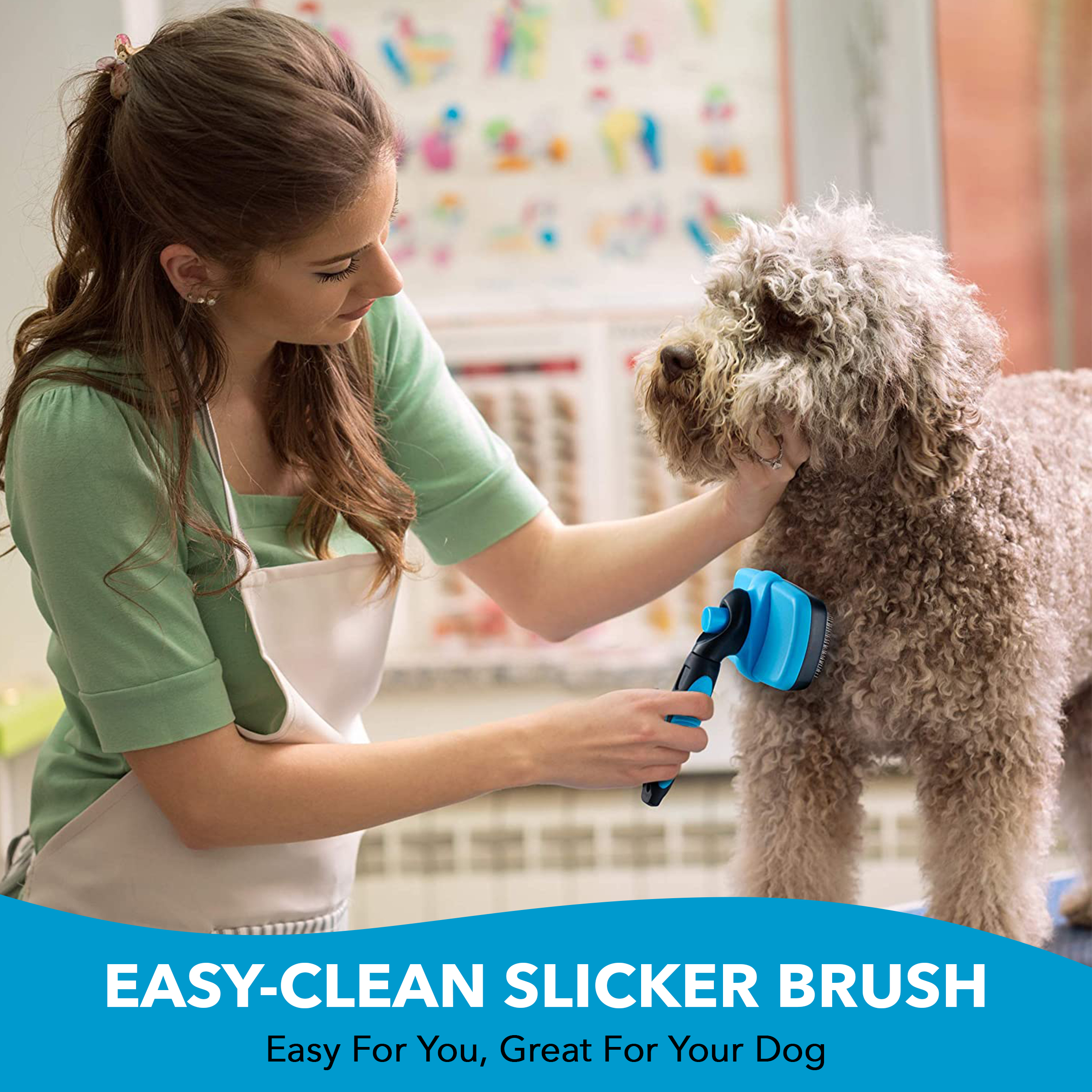 Boshel Self-Cleaning Slicker Brush for Dogs & Cats photo 2