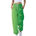 thumbnail image 2 of ALLLIST Ladies Active Pants St Patricks Day Elastic Waist with Drawstring Jogger Comfy Pockets Green Workout Sweatpants Ladies, 2 of 4