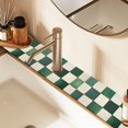 thumbnail image 2 of Yayeee Faucet Mat for Kitchen Sink 14.7" Diatomite Long Splash Guard Pad, Green and White Plaid Pattern, 2 of 7